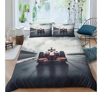 Formule de course Pour Adultes Et EnfFourmis Housses De Couettes 3D Lutinrimé F1 Racing Housse De Couette E Avec Fermeture À Glissière Parure De Lit Microfibr Avec Taies 3 Pièces King（220x240cm）