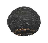 Formule mathématique - Bonnet de douche imperméable extra large - Double couche de protection pour cheveux longs/bouclés - Réutilisable et facile à transporter.