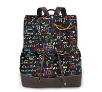 Formule mathématique colorée à imprimer,Sac à dos imperméable pour femme, sac à dos de voyage léger en cuir PU tendance