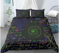 Formule Mathématique Housse De Couette 90X190 Cm Parure De Lit 1/2 Personne avec Housse De Couette en Microfibre Et Taies d'oreiller 65X65 Cm, 3D Imprimé Ensemble De Literie pour Adulte E-12908343257