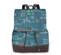 Formule mathématique imprimée,Sac à dos imperméable pour femme, sac à dos de voyage léger en cuir PU tendance