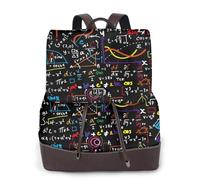 Formule mathématique,Sac à dos imperméable pour femme, sac à dos de voyage léger en cuir PU tendance