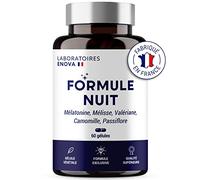 FORMULE NUIT | Mélatonine 1,9 mg + Plantes : Valériane, Mélisse, Camomille, Passiflore | Complément Alimentaire pour Dormir 100% Naturel | 60 nuits de Sommeil Naturel | Fabriqué en France