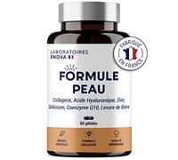 FORMULE PEAU | Collagene Marin, Acide Hyaluronique, Coenzyme Q10, Zinc Selenium Levure de Biere | Antioxydant Hydratation Imperfection | Complement Alimentaire Peau 30 jour | Fabriqué en France