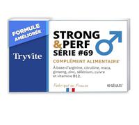 Formule Pour Hommes Actifs | 60 Gélules Avec Ginseng, Maca, Arginine, Citrulline & Zinc | TRYVITE STRONG&PERF