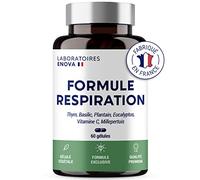 FORMULE RESPIRATION | Complement alimentaire | Thym, basilic sacré, plantain feuille, eucalyptus, millepertuis | Respiration | Pollen | Adoucit, Apaise, Fluidifie | 60 Gélules | Fabriqué en France