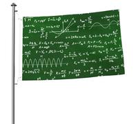 Formules d'équations mathématiques, drapeaux de 90 cm x 60 cm avec œillets, mâts de drapeau de jardin personnalisés