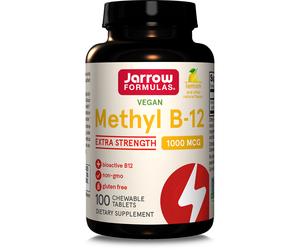 Formules Jarrow, méthyle B-12, goût citron, 1000 mcg, 100 comprimés à croquer