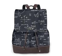Formules mathématiques sans couture avec formes géométriques,Sac à dos imperméable pour femme, sac à dos de voyage léger en cuir PU tendance