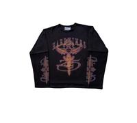 Formy Studio T-shirt a manches longues Hard Times coupe boxy a manches longues avec graphiques et clous - Noir BLACK M