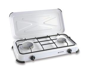 Fornello À Gaz 2 Feux KEMPER Avec Grille Et Couvercle Émaillé