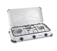 Kemper Group Réchaud à gaz 3 feux avec grille et couvercle émaillé