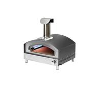 Forneza Forno13 Four à pizza à gaz - Barbecue à gaz portable pour terrasse, balcon, jardin, jardin - Four à pizza avec pierre à pizza 32,8x32,8 cm et pelle à pizza, noir, mat