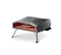 Forneza Maestro16 Four à pizza à gaz - Barbecue à gaz portable pour terrasse, balcon, jardin, jardin - Grill de four à pizza avec pierre à pizza 49,2x46,6 cm et pelle à pizza, noir, mat