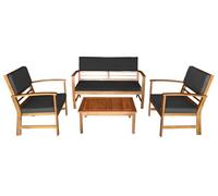 FORNOR 19689 Set DE Jardin en Bois 4 PCS + Coussins