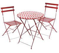 FORNOR 24206 Table D60 cm + 2 CHAISES 41x46x80cm Zigzag