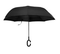 FORNOR Parapluie inversé noir diamètre 108 x 80 cm, Noir