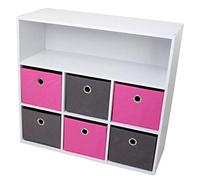 Fornord Meuble 6 Paniers+ 1 Niche, Autre, Multicolore, 31 x 10.5 x 77 cm