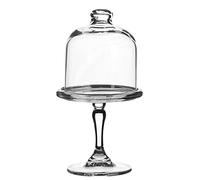 Fornord Mini Présentoir à Patisserie sur Pied Rond en Verre Transparent avec Cloche en Verre