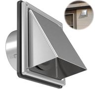 ForoGore Housse d'aération de sèche-linge en métal de 15,2 cm avec rabat anti-retour rembourré en caoutchouc, aération murale extérieure de 15,2 cm, housses d'aération extérieures en acier inoxydable