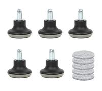 FOROREH 5Pcs Remplacement Roulettes, Chaise de Bureau sans Roulettes, Roues de Cloche pour Fixer Chaise, avec Coussins Feutre Auto-Adhésifs Séparés