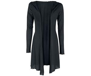 Forplay Black Premium by EMP Femme Cardigan Long Noir avec Capuche L