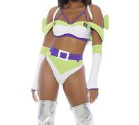 Forplay Costume sexy d'astronaute pour femme à l'infini, blanc, XS/S