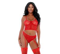 Forplay Ring Me Up Bustier Set de bustier Rouge XL 201 g