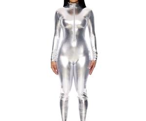 Forplay Solid Silver Womens Mock Neck Jumpsuit Fancy Dress Costume Large/X-Large
