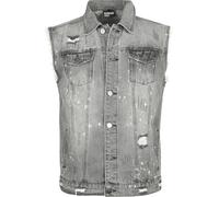 Forplay Vestes Sans Manches Destroyed En Denim Homme Veste gris XXL 85% Coton, 15% Polyester