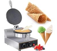 forplubossmmp Gaufrier Professionnel, Machine À Cornets De Glace Électrique avec Double Plaque Antiadhésive Et Température Réglable pour des Cornets Parfaits Single-headeggrollcrepemachine