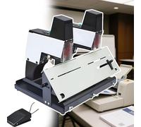 forplubossmmp Machine À Relier À Plat Brochures, Relieuse Électrique 9 Vitesses, 40 Agrafes/Minute (10cm Profondeur), Agrafeuse Métallique Emballage Et Bureau. Agrafeuse Électrique Rapide Doublehead