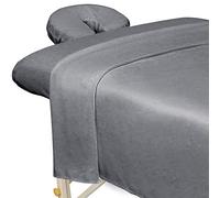 ForPro Ensemble de 3 draps de massage en microfibre de qualité supérieure, lavande, gris froid