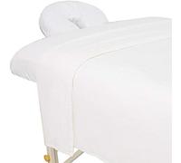 ForPro Ensemble de draps de massage 3 pièces en flanelle de qualité supérieure, blanc