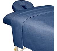ForPro Ensemble de draps de massage 3 pièces en flanelle de qualité supérieure, bleu océan
