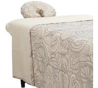 ForPro Ensemble de draps de Massage 3 pièces en Flanelle de qualité supérieure pour Tables de Massage avec Drap Plat de Massage, Drap-Housse et Housse pour Repose-Visage, Naturel