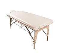 ForPro Ensemble de draps de massage imperméables en polyester, lavable en machine, idéal pour les tables de massage, comprend un drap-housse de massage et une housse de massage pour le visage, naturel