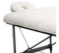 ForPro Ensemble de tapis de table en polaire matelassée, de qualité supérieure, naturel, extra doux et hypoallergénique, pour tables de massage, avec sous-main et housse pour repose-visage