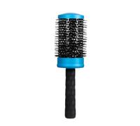 ForPro Expert Stylist Choice Brosse à cheveux en céramique Nano 100 % poils d'anion naturels, manche ergonomique en silicone, brosse ronde en céramique de 7,6 cm, bleu mat
