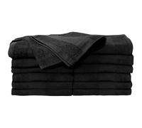 ForPro Lot de 12 Serviettes de Salon résistantes à l'eau de Javel, Noires, 100% Coton, résistantes à l'eau de Javel, résistantes aux Taches, 40,6 x 68,6 cm (l x L)