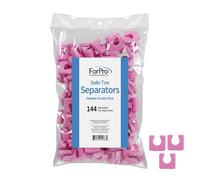 ForPro Lot de 144 séparateurs d'orteils individuels en coton rose bonbon pour pédicure, 2,5 cm de large x 2,5 cm de long