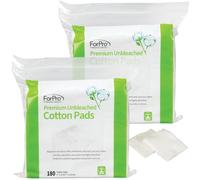 ForPro Professional Collection Lot de 2 à 180 tampons en coton non blanchi de qualité supérieure (360 pièces), 100% coton non blanchi, extra épais, non pelucheux, végétaliens et sans cruauté envers