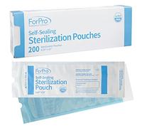 ForPro Professional Collection Lot de 200 pochettes de stérilisation auto-scellantes, sans latex, indicateur de changement de couleur, 10,8 cm de large x 30,5 cm de long, jaune