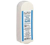 ForPro Professional Collection Lot de 50 recharges pour lime Pedi en acier inoxydable, grain 180, blanc, 3,2 x 10,2 cm (l x L)