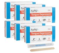 ForPro Professional Collection Lot de 6 abaisse-langue seniors, grands bâtonnets applicateurs de cire, taille 15,2 cm, stériles, emballés individuellement, 100 pièces