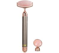 ForPro Professional Collection Rouleau électrique pour le visage et masseur des yeux, outil vibrant 2 en 1 pour soins de la peau, quartz rose