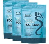 ForPro Professional Collection Tea Tree Oil & Menthol Soak with Sea & Epsom Salt for Toenail Athletes Foot, Stubborn Foot Odor Scent, Softens Calluses & Soothes Sore Tired Feet - Pack de 3 x 400 ml.
