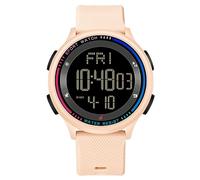 Forrader Montre de sport numérique ultra fine minimaliste étanche pour homme et femme avec grand angle, compte à rebours double heure, chronomètre, mode alarme rétroéclairée, montre-bracelet pour