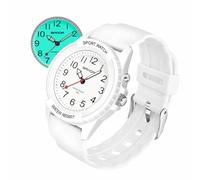 Forrader Montre de sport pour femme analogique unisexe à quartz, étanche, avec veilleuse, pour associations décontractées à la mode ou activités sportives, Blanc, Sportif