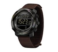 Forrader Montre militaire numérique tactile pour homme avec bracelet en nylon/silicone, montre de sport en plein air étanche avec compteur de calories, alarme, chronomètre, Sangle en nylon/noir café